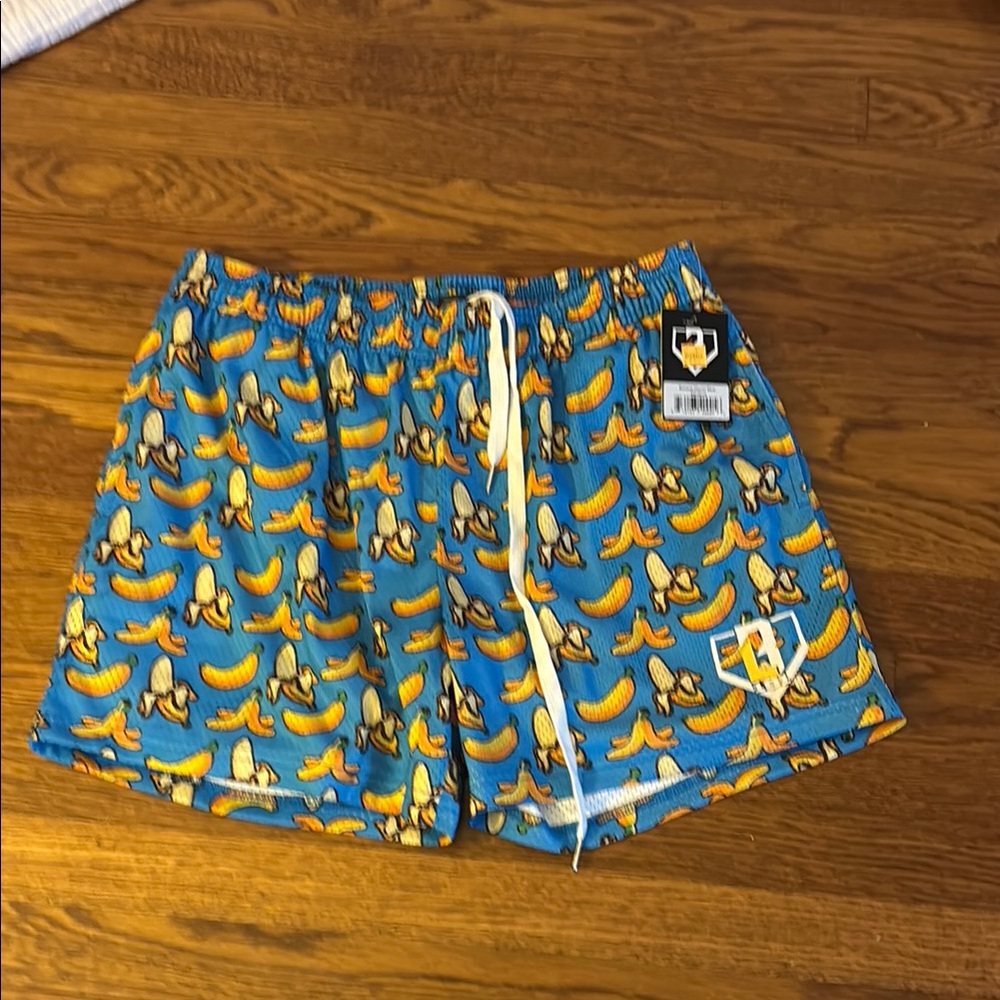 Playful Banana Print Athletic Shorts